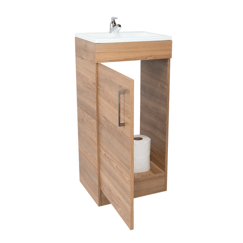 Mueble para Lavamanos Oporto, Miel, con una Puerta Abatible