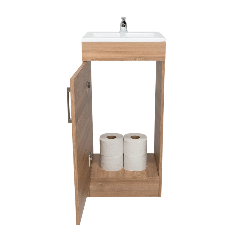 Mueble para Lavamanos Oporto, Miel, con una Puerta Abatible