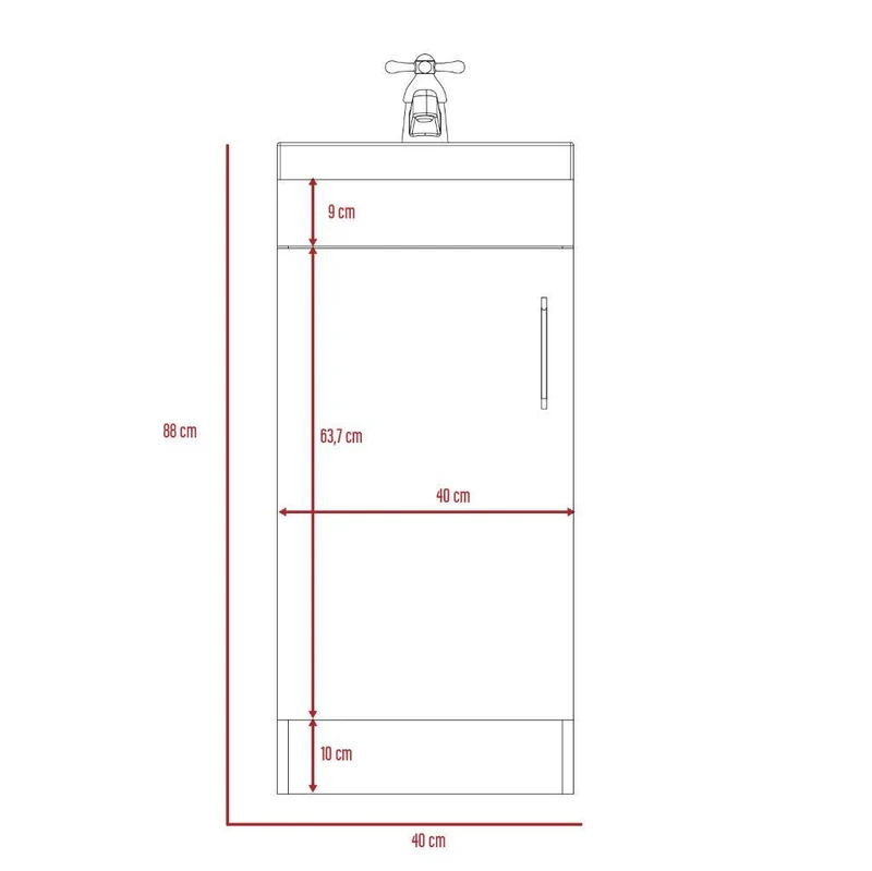 Mueble para Lavamanos Oporto, Miel, con una Puerta Abatible