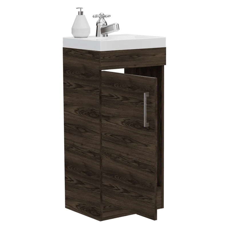 Mueble para Lavamanos Oporto, Chocolate, con una Puerta Abatible