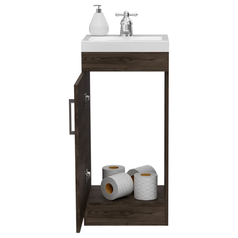 Mueble para Lavamanos Oporto, Chocolate, con una Puerta Abatible