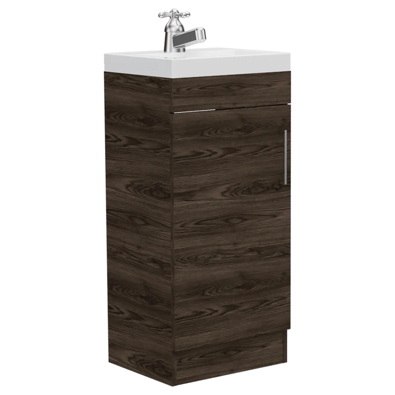 Mueble para Lavamanos Oporto, Chocolate, con una Puerta Abatible