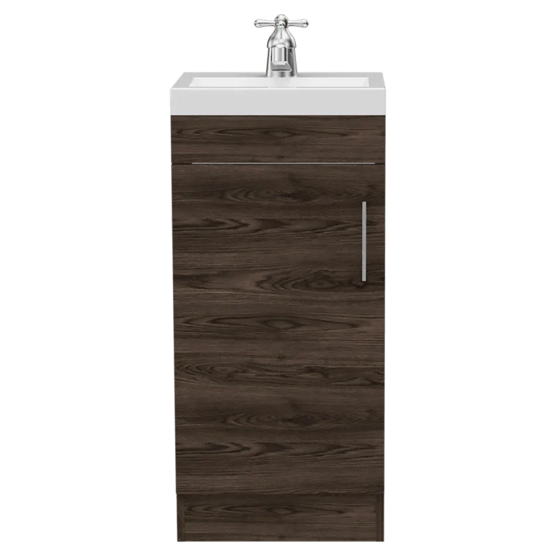 Mueble para Lavamanos Oporto, Chocolate, con una Puerta Abatible