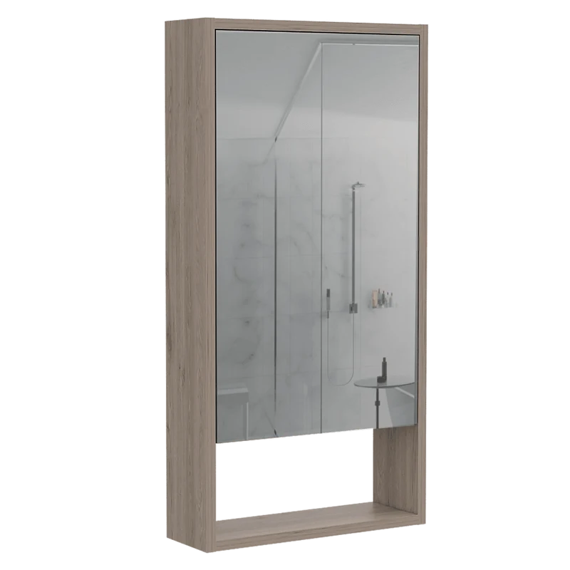 Gabinete de Baño Merín, Humo, con Espejo y Tres Entrepaños ZF