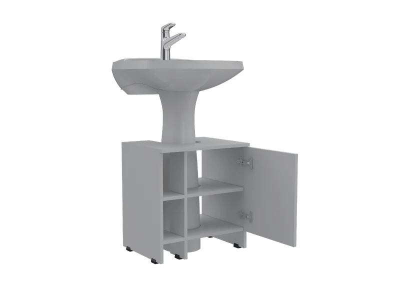 Mueble para Lavamanos Omahi, Blanco, con Variedad de Entrepaños