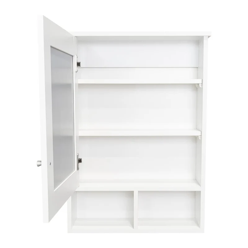 Gabinete de Baño Egeo, Blanco, con Puerta Espejo y Tres Entrepaños para Ubicar Objetos