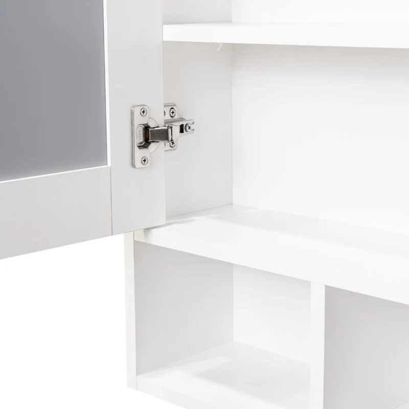 Gabinete de Baño Egeo, Blanco, con Puerta Espejo y Tres Entrepaños para Ubicar Objetos