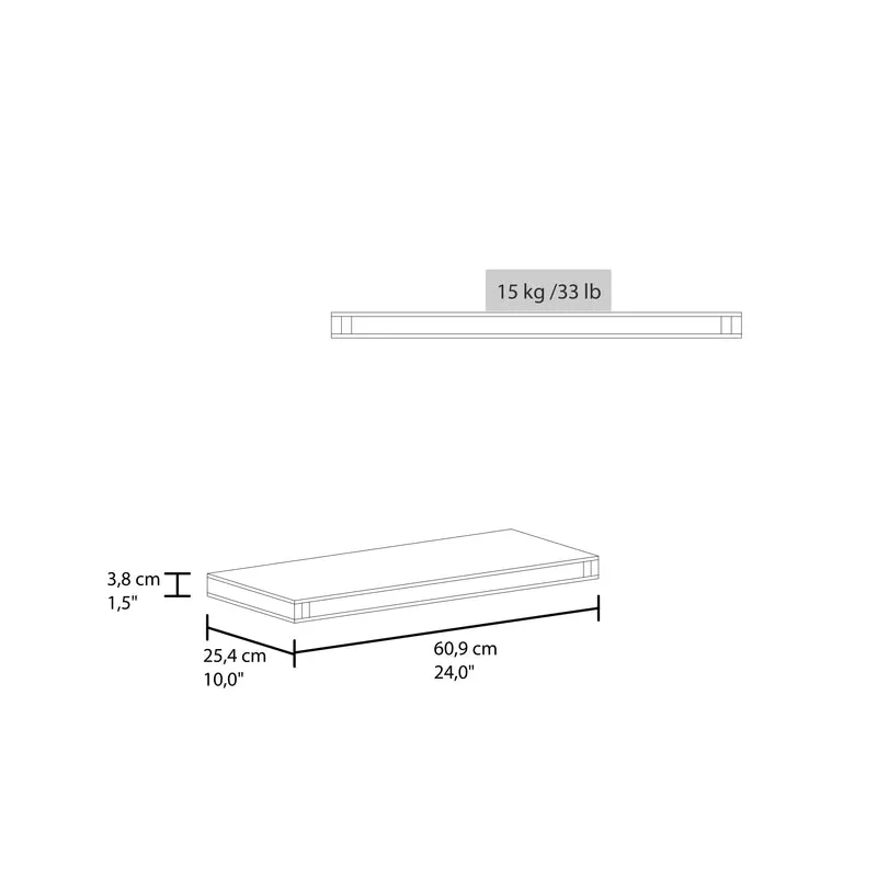 Repisa Flotante Maca X2, Wengue, con Espacio para Ubicar Objetos ZF