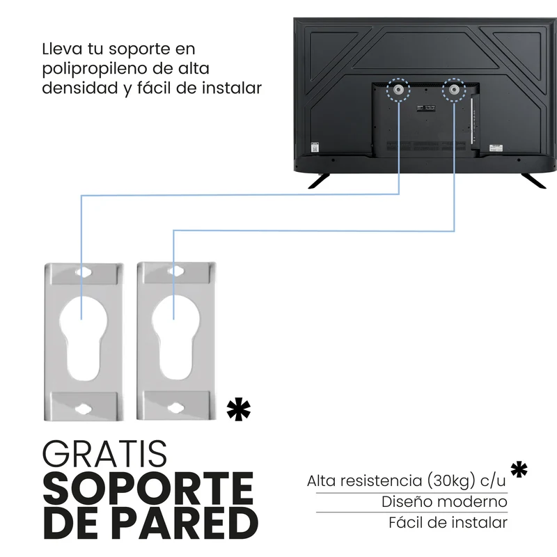 Televisor QLED 65" Google TV, Incluye Soporte de Pared