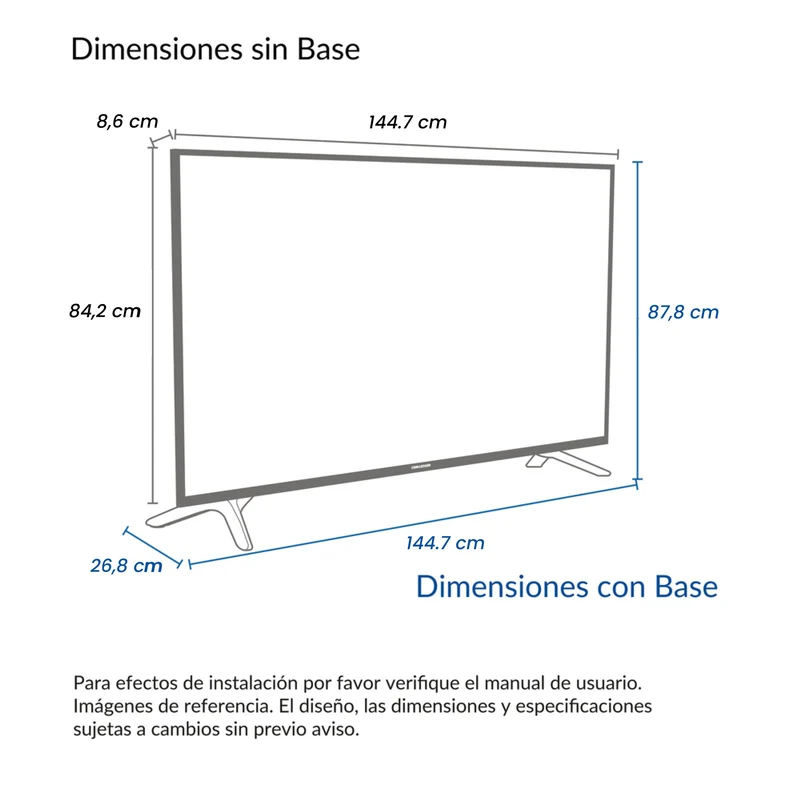 Televisor QLED 65" Google TV, Incluye Soporte de Pared