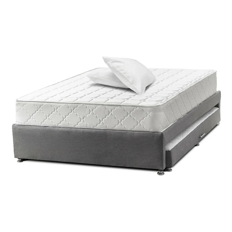 Combo de Cama Nido Tarima Gris con Colchón de 140x190 cm y 2 Almohadas