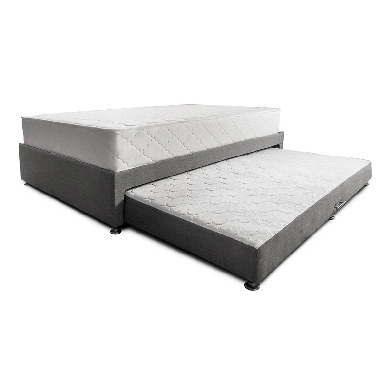 Combo de Cama Nido Tarima Gris con Colchón de 140x190 cm y 2 Almohadas