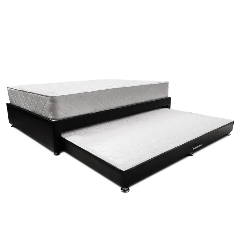 Combo Cama Tarima Nido Negra + Colchón 140 x 190 cm + Almohadas