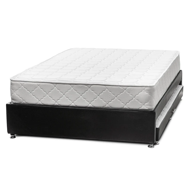 Combo Cama Tarima Nido Negra + Colchón 140 x 190 cm + Almohadas