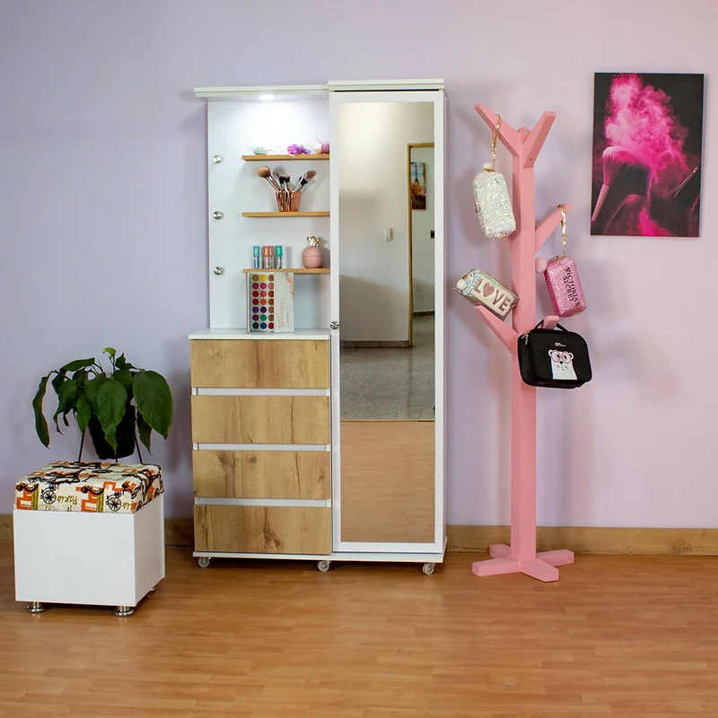 Cómoda Cajonera Blanco con Espejo