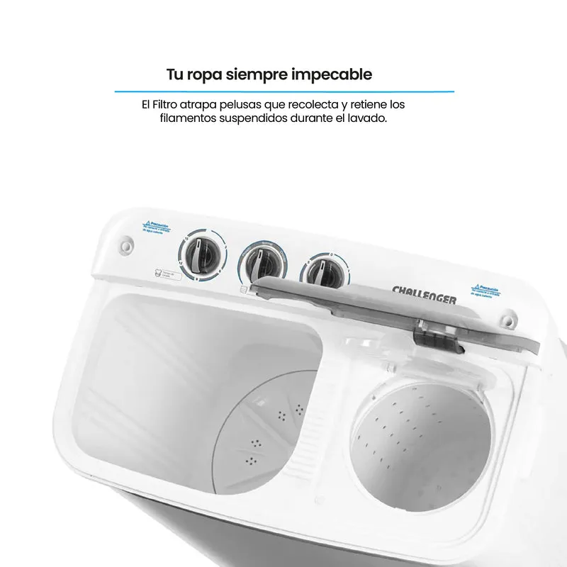 Lavadora Doble Tina 11 kg, Blanco