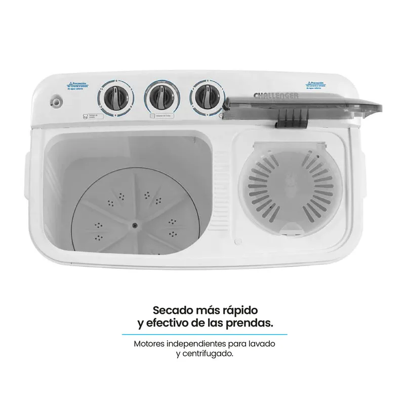 Lavadora Doble Tina 11 kg, Blanco