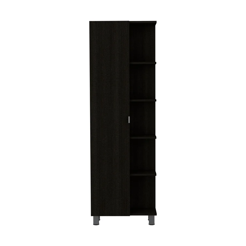 Mueble Esquinero Zendaya, Wengue, con Variedad de Entrepaños ZF