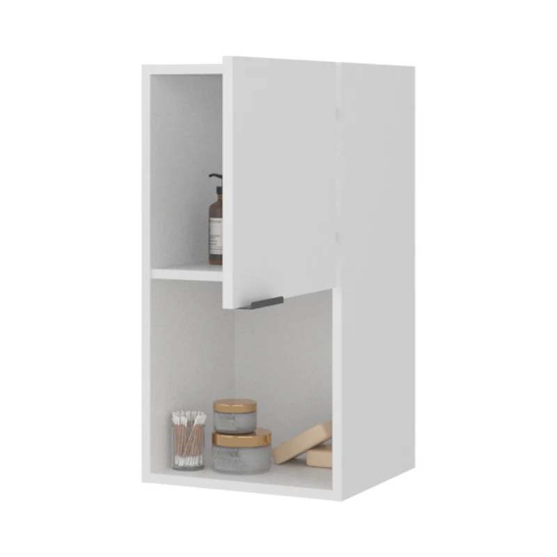 Gabinete de Baño Kase, Kronos Blanco, con una Puerta Abatible con Manija Metálica ZF
