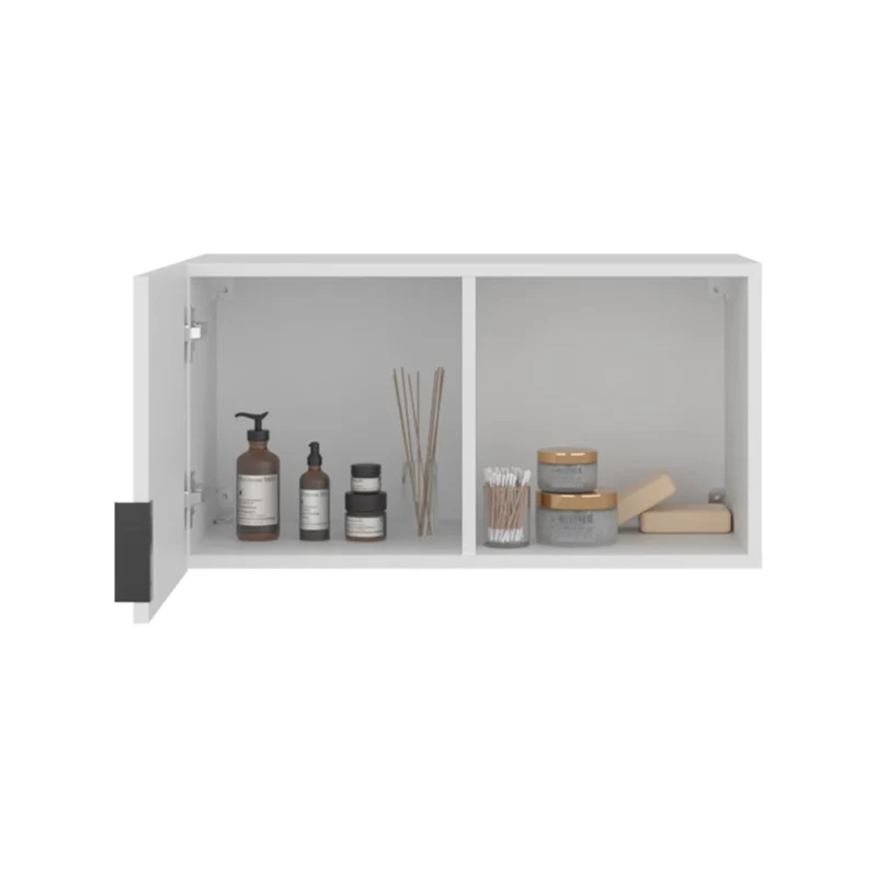 Gabinete de Baño Kase, Kronos Blanco, con una Puerta Abatible con Manija Metálica ZF