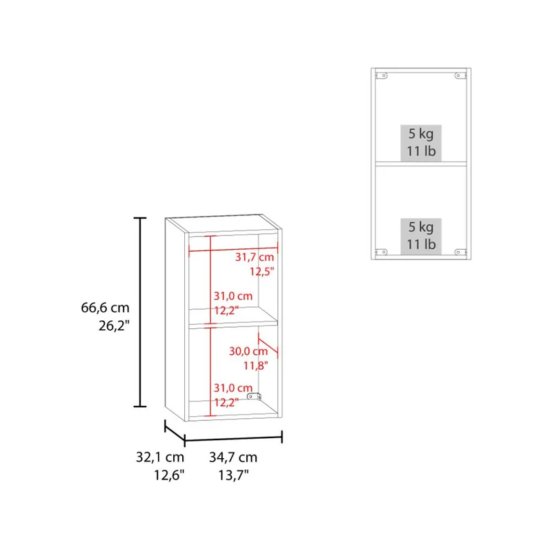 Gabinete de Baño Kase, Kronos Blanco, con una Puerta Abatible con Manija Metálica ZF