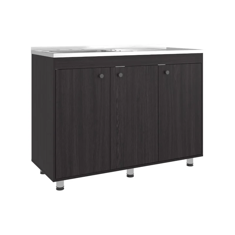 Gabinete Inferior Cantabria 120, Wengue, Ideal para Espacio Reducidos, con Mesón Izquierdo ZF