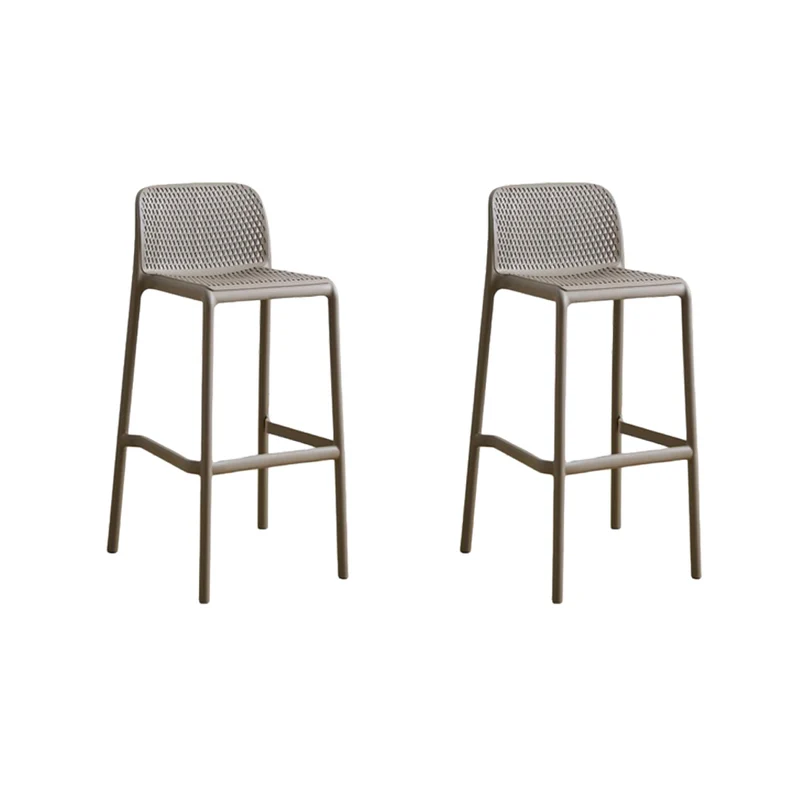 Set de 2 Sillas para Bar Túnez, Color Taupe, con Espaldar Redondeado y Transpirable