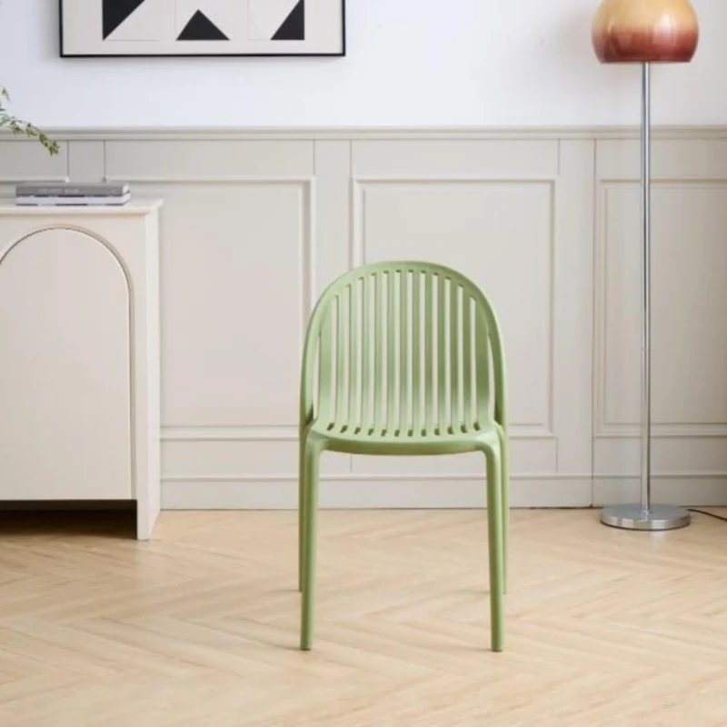 Set de 2 Sillas Marruecos, Verde Olivo, con Espaldar en Rayas y Diseño Minimalista