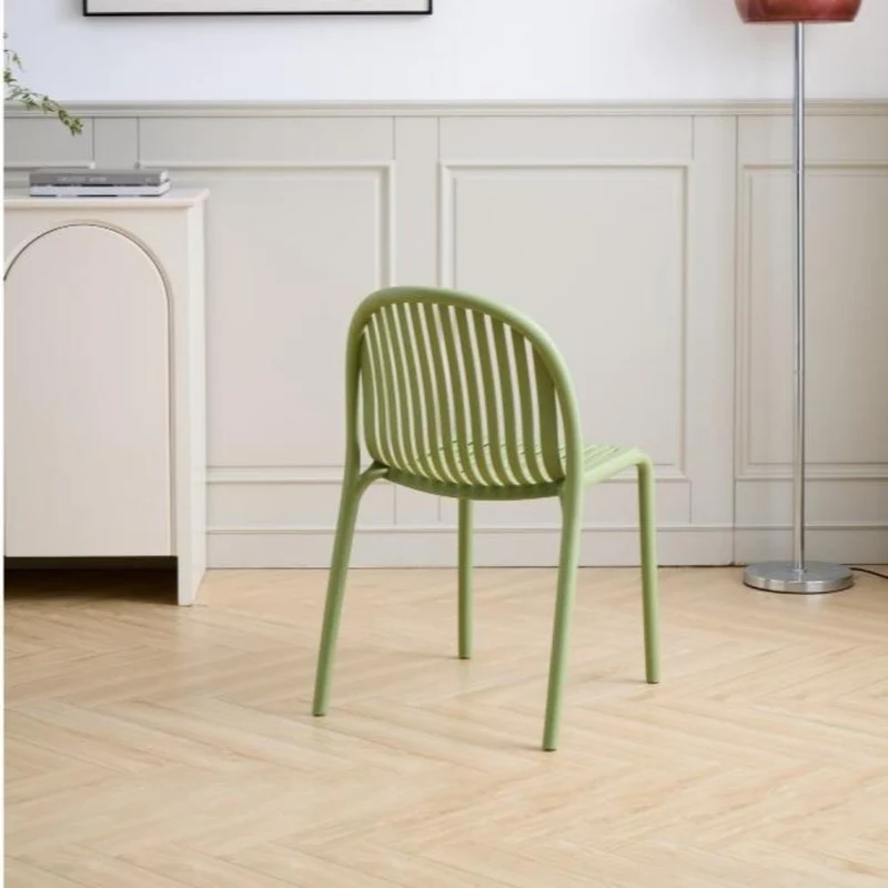 Set de 2 Sillas Marruecos, Verde Olivo, con Espaldar en Rayas y Diseño Minimalista
