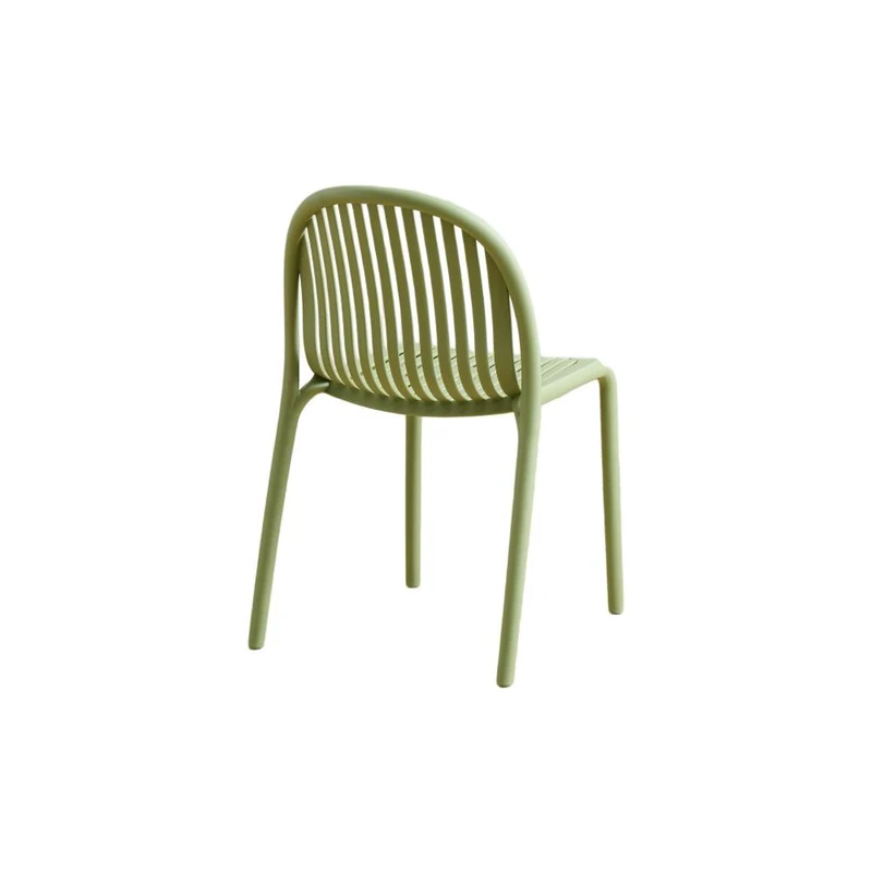 Set de 2 Sillas Marruecos, Verde Olivo, con Espaldar en Rayas y Diseño Minimalista
