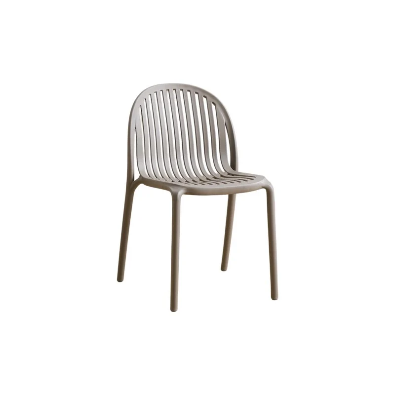 Set de 2 Sillas Marruecos, Taupe, con Espaldar en Rayas y Diseño Minimalista
