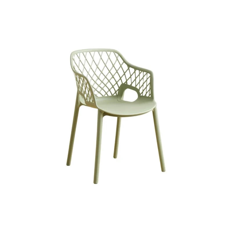 Set de 2 Sillas con Brazos Casablanca, Verde Olivo, con Espaldar en Diamantes y Estilo Moderno