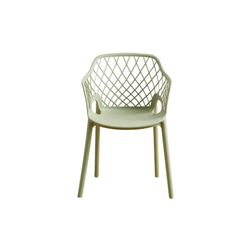 Set de 2 Sillas con Brazos Casablanca, Verde Olivo, con Espaldar en Diamantes y Estilo Moderno
