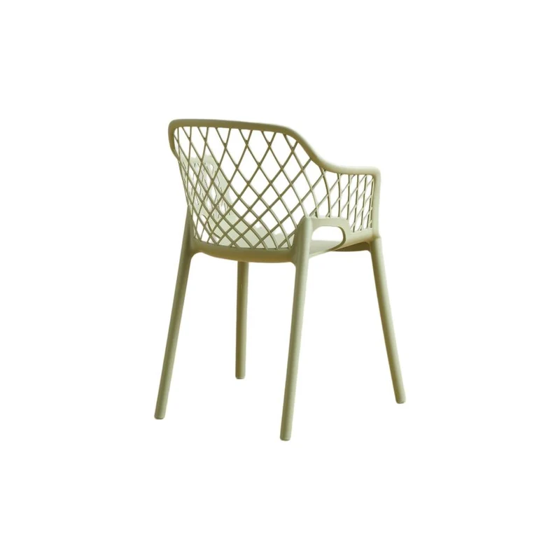 Set de 2 Sillas con Brazos Casablanca, Verde Olivo, con Espaldar en Diamantes y Estilo Moderno