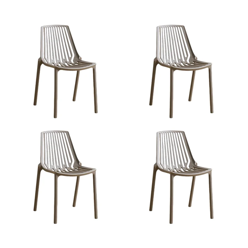 Set de 4 Sillas Tanger, Taupe, con Espaldar y Diseño Moderno