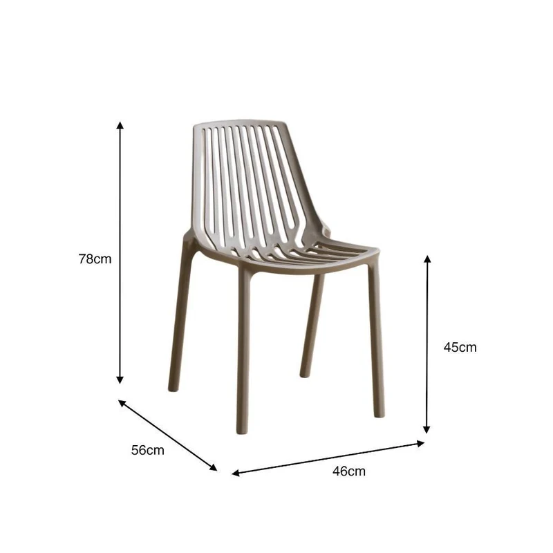 Set de 2 Sillas Tanger, Taupe, con Espaldar y Diseño Moderno