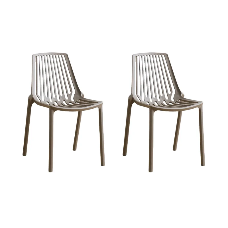 Set de 2 Sillas Tanger, Taupe, con Espaldar y Diseño Moderno