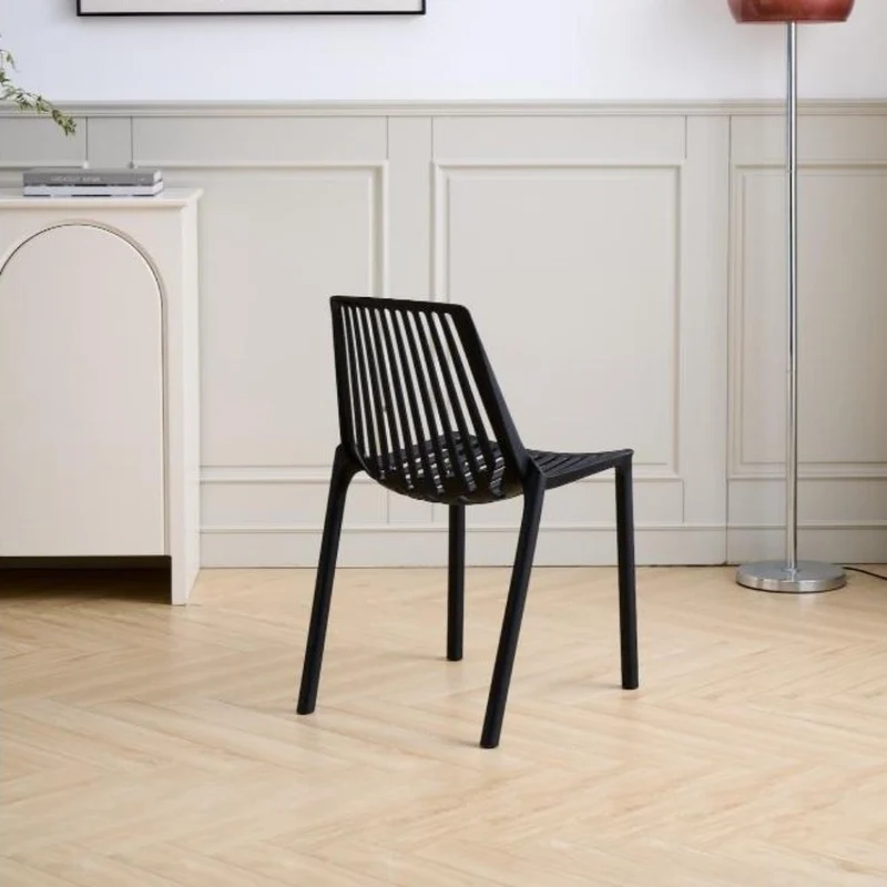 Set de 2 Sillas Tanger, Negro, con Espaldar y Diseño Moderno