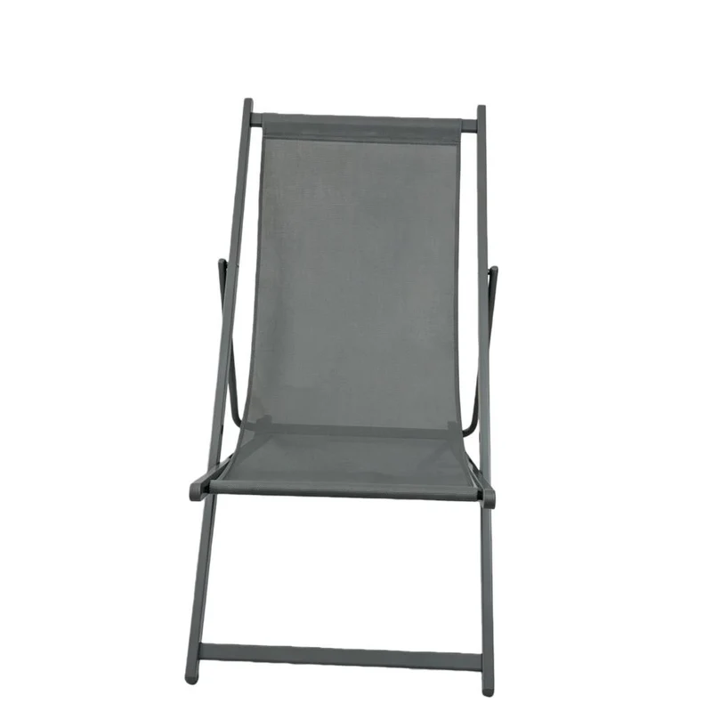 Set de 4 Sillas Plegable Reclinable Kenya, Gris Oscuro, con Tres Posiciones
