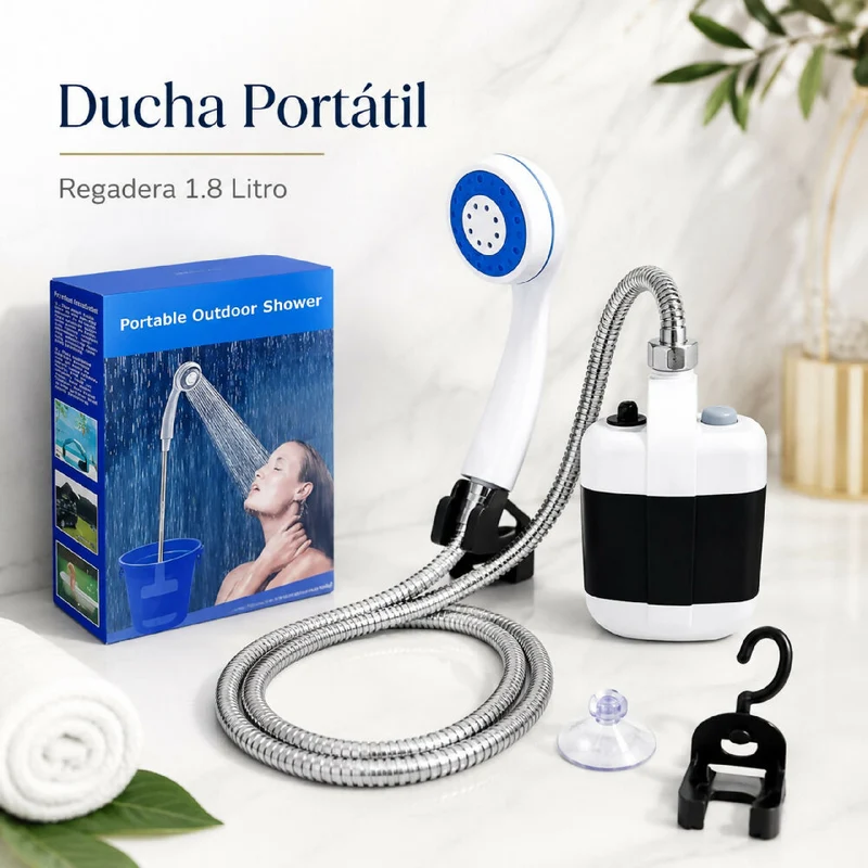Ducha Portatil Regadera De 1.8 Litros Con Presion Para Camping Y Aseo Personal