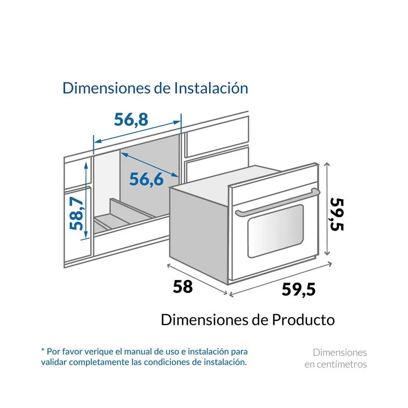 Horno Empotrar Eléctrico 60cm 52lts 220V Challenger He2750
