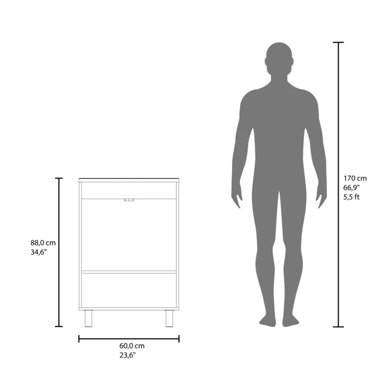 Mueble para Lavamanos Haysi, Blanco, Dos Puertas Abatibles y Entrepaño, Incluye Lavamanos ZF