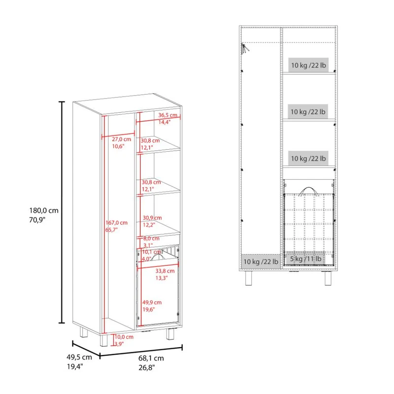 Mueble de Aseo Iris, Blanco Duqueza, con Espacio para Ubicar Objetos de Aseo ZF