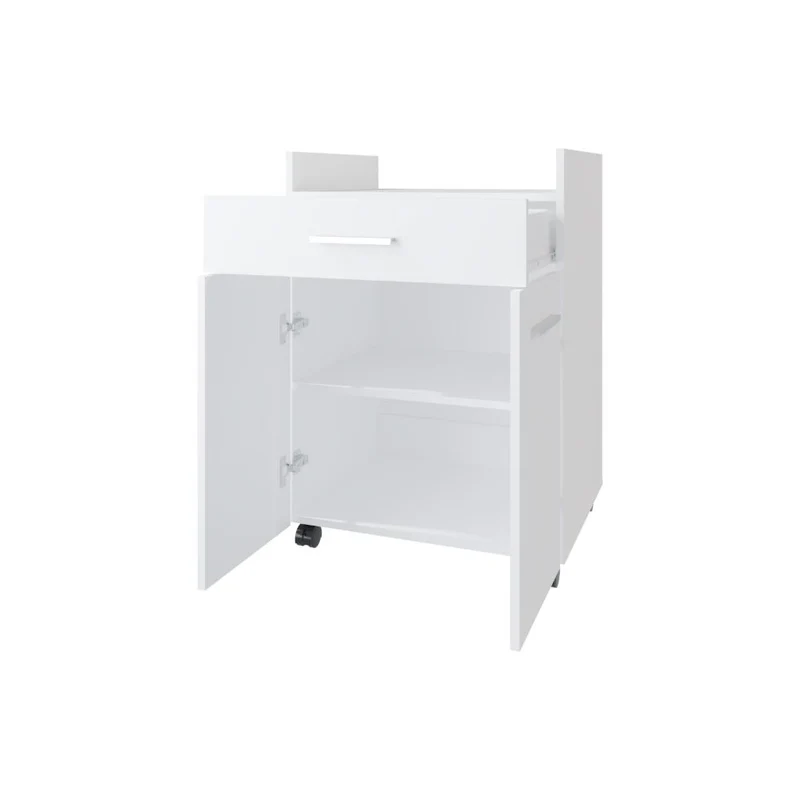Mesa Auxiliar de Cocina Glover, Blanco Duqueza, con Rodachina ZF