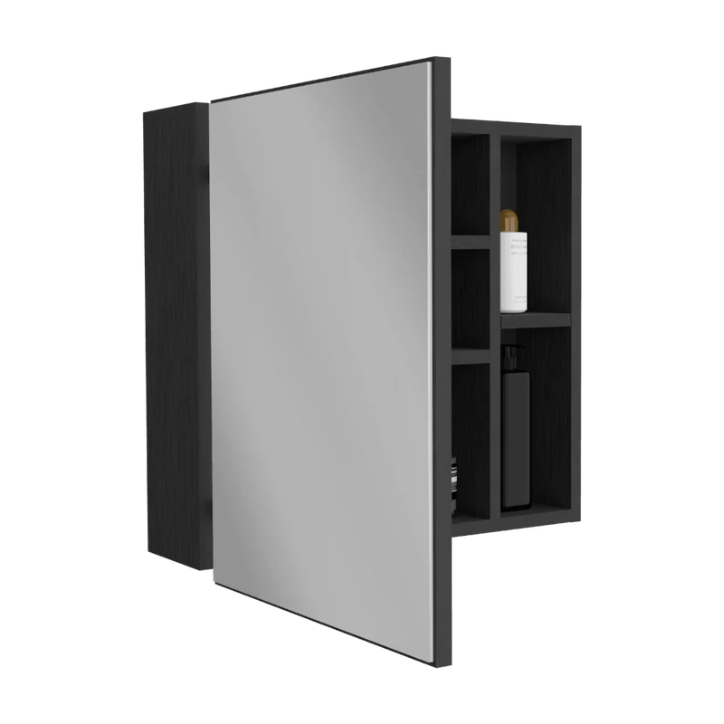 Gabinete de Baño, Omaina, Wengue, con Amplio Espacio para Guardar Objetos de Aseo ZF