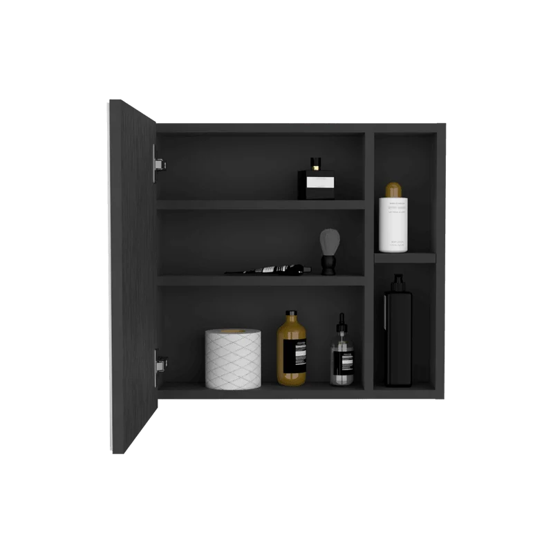 Gabinete de Baño, Omaina, Wengue, con Amplio Espacio para Guardar Objetos de Aseo ZF