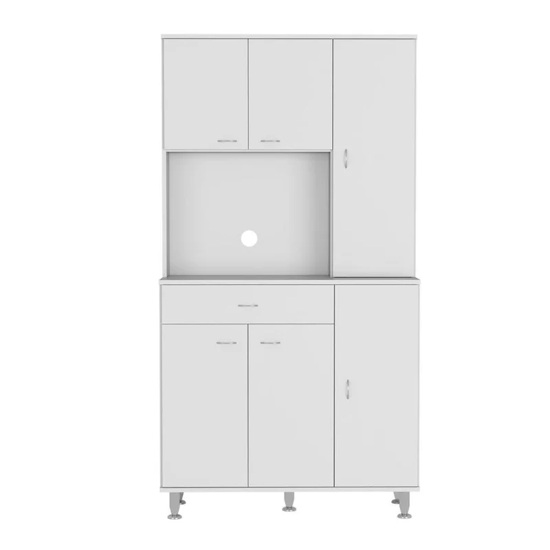 Alacena Bagan, Blanco, con un Cajón y Seis Puertas Batientes ZF