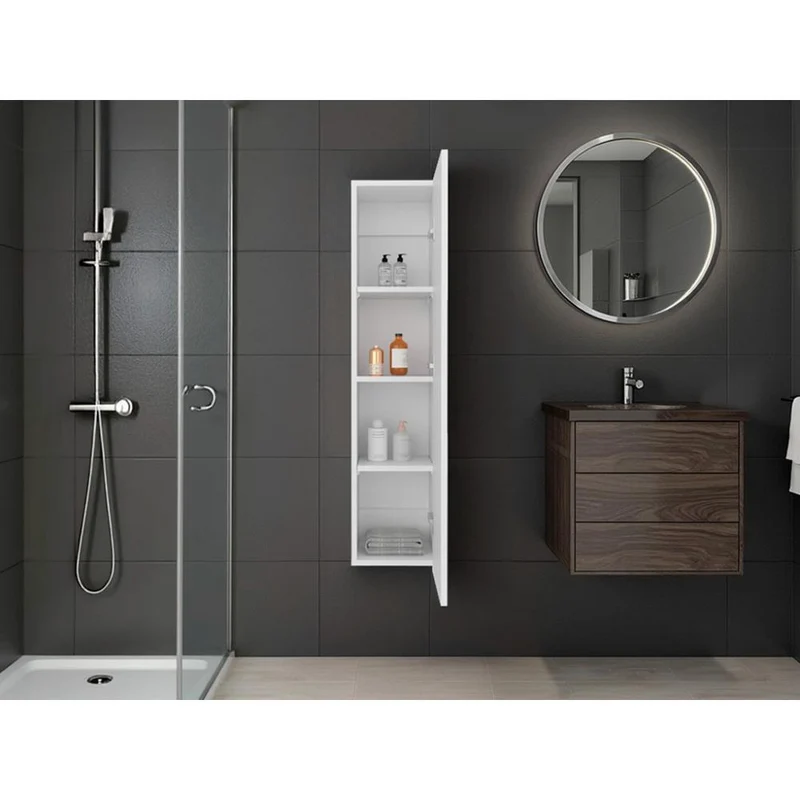 Alacena de Pared Mediana, Blanco, para Implementos de Aseo Minimalista