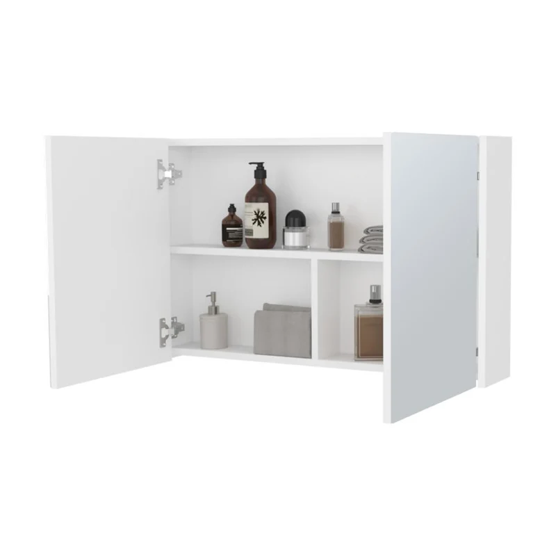 Gabinete de Baño Agni, Blanco Duqueza, con Dos Puestas y Espacio para Almacenar Objetos ZF