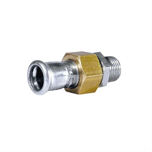 Bocchettone dado e raccordo maschio in ottone press acciaio carbonio 2 x 54
